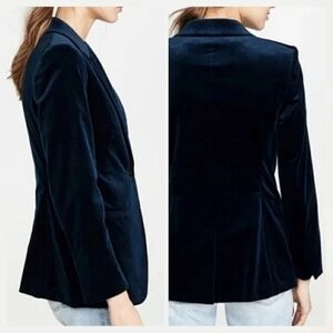 THEORY Navy Blue Velvet Jacket Blazer Classic Nettie
